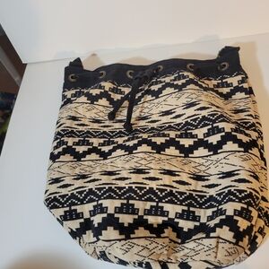 Global & Vine Azter Print Black and Cream Patterned Women's Bag